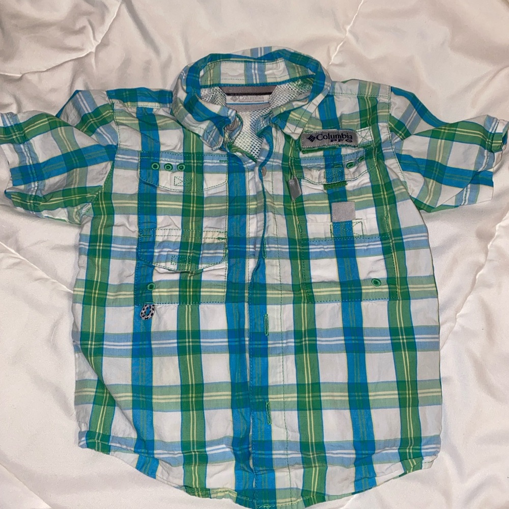 Columbia Kids Plaid Shirt - Blue and Green